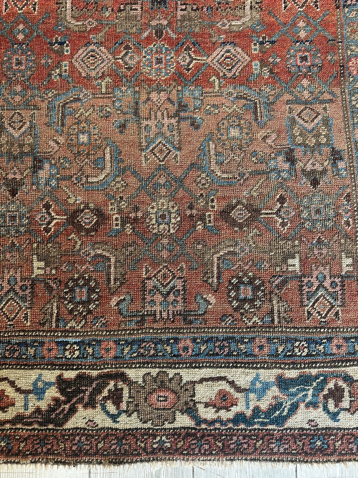 Antique Late 19th Century Persian Kurdish Gholtogh Rug 4 x 7