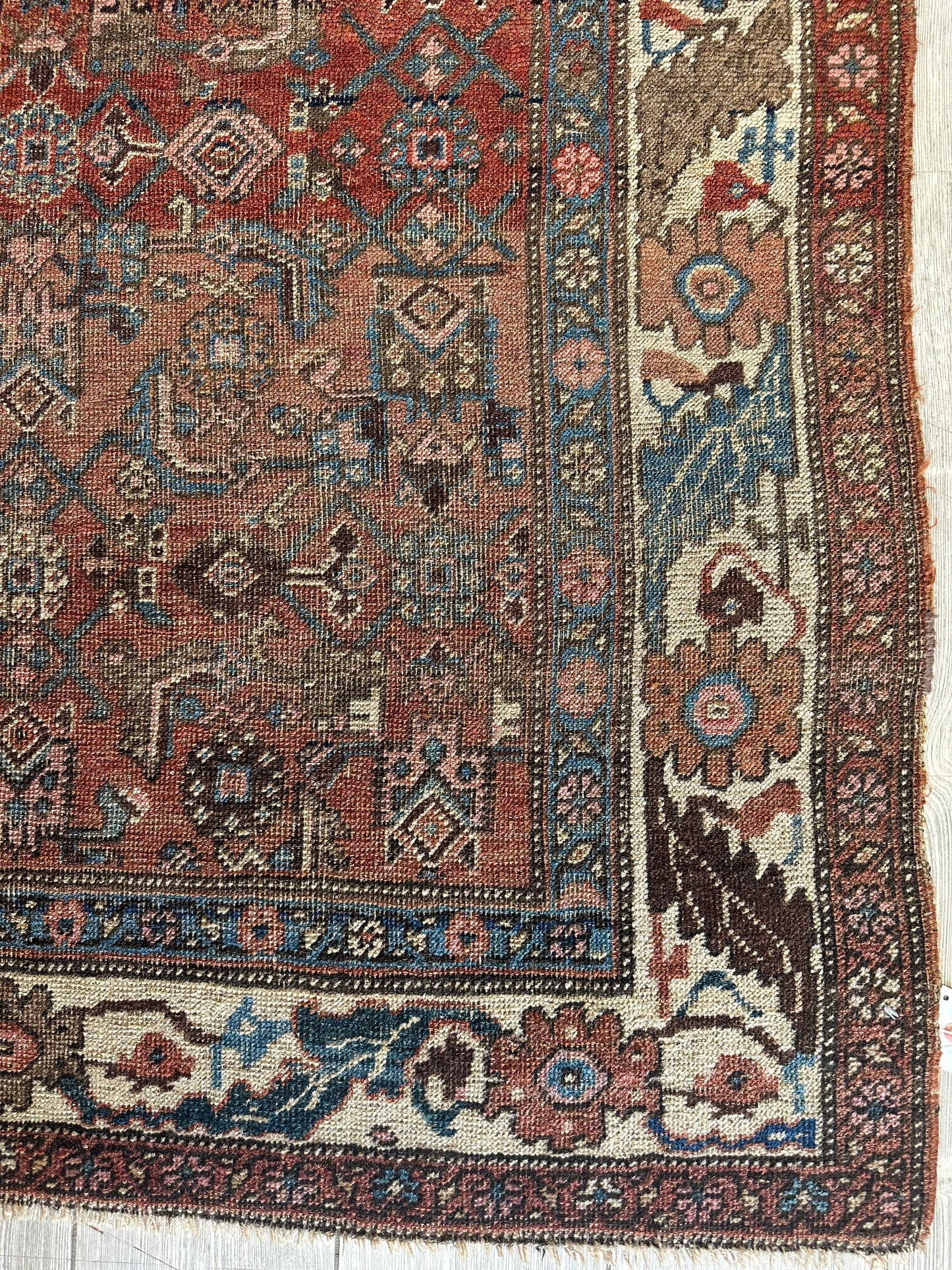 Antique Late 19th Century Persian Kurdish Gholtogh Rug 4 x 7
