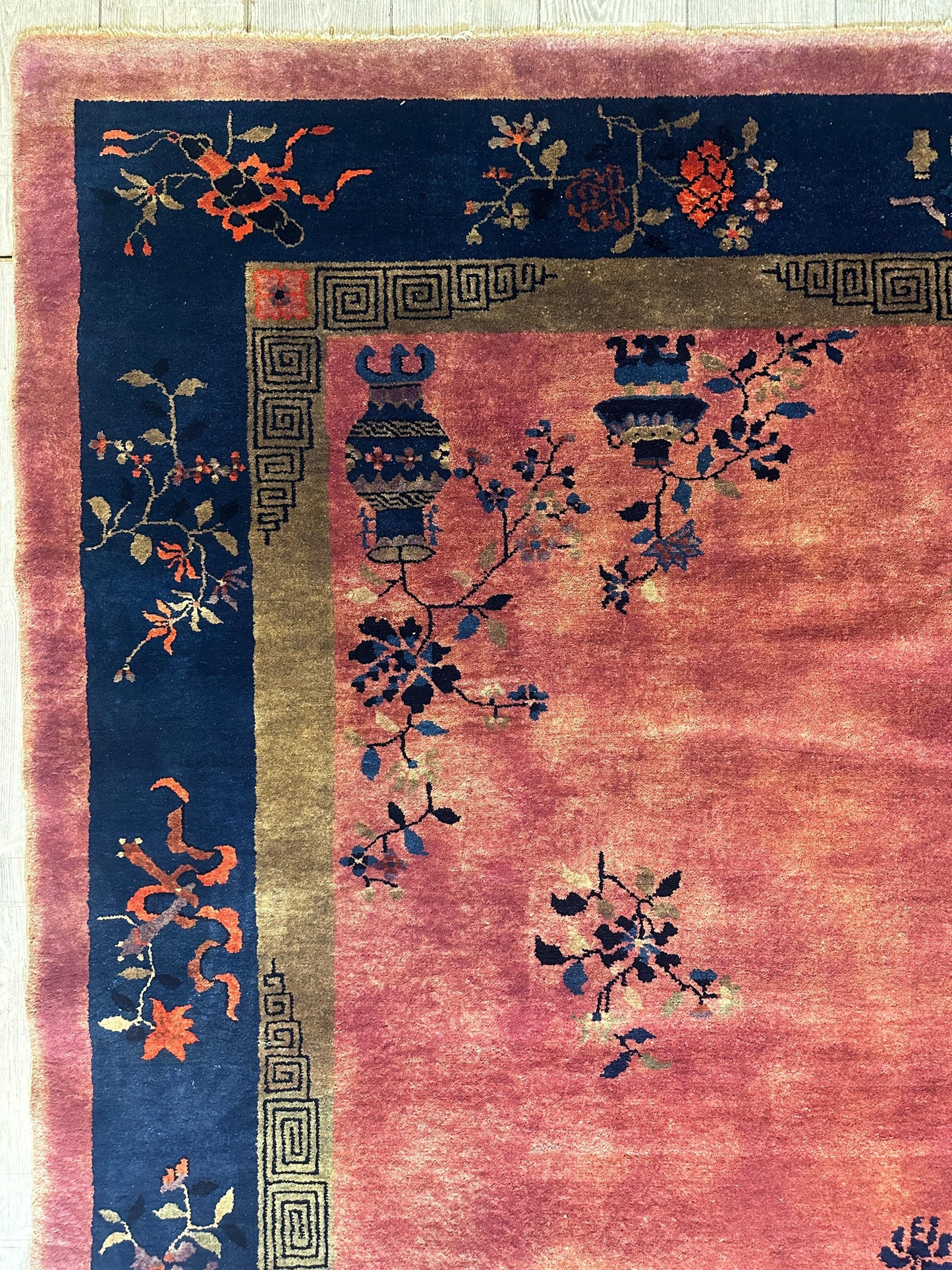 Antique Nicholas Chinese Art Deco Rug - 8'2" X 9'9"