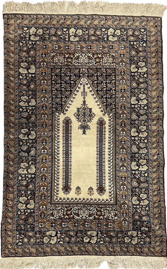 Antique Turkish Panderma Prayer Rug