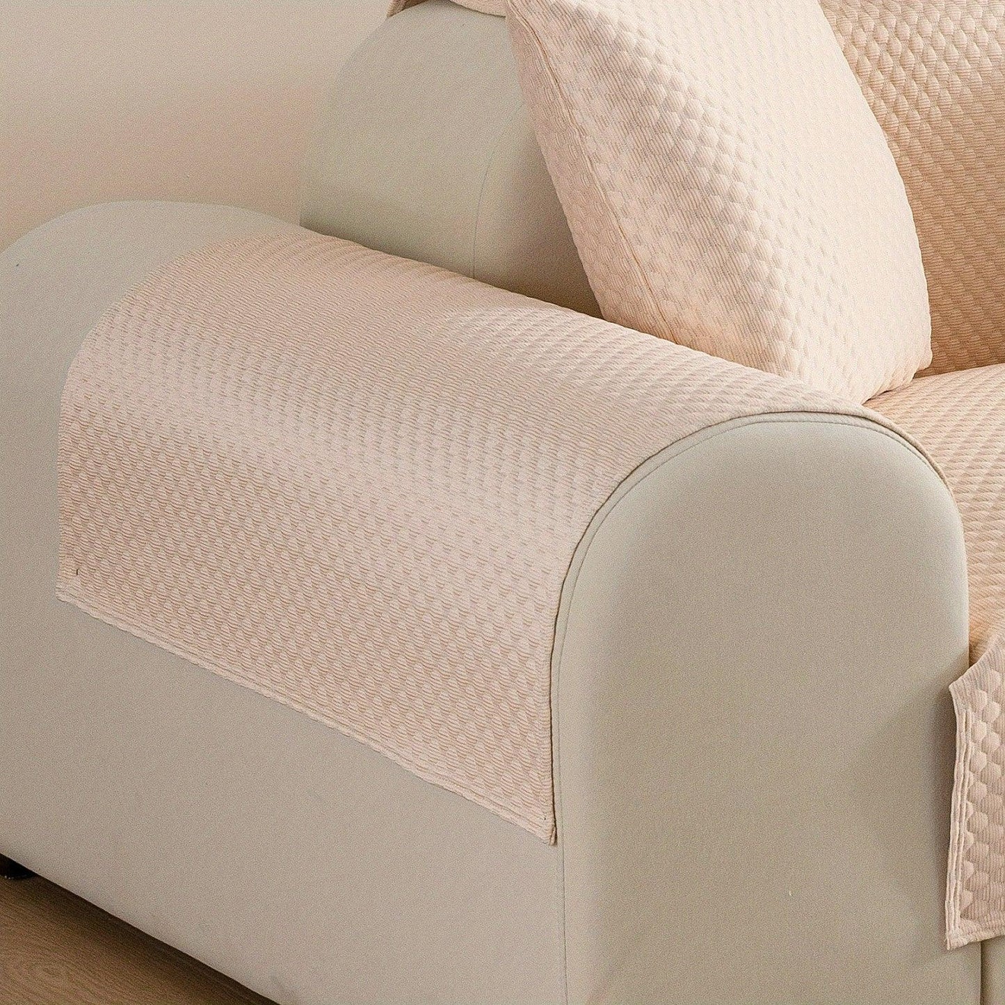 Breathable Ice Silk Light Gray Couch Cover - Cooling & Anti-Scratch