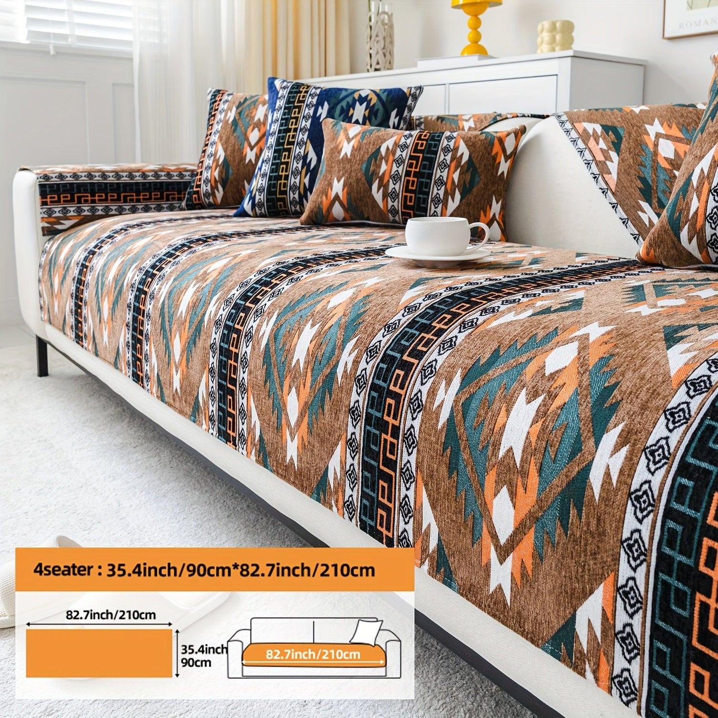 Linen Couch Slipcover | Boho Dog Proof Couch Slipcovers for All-Season