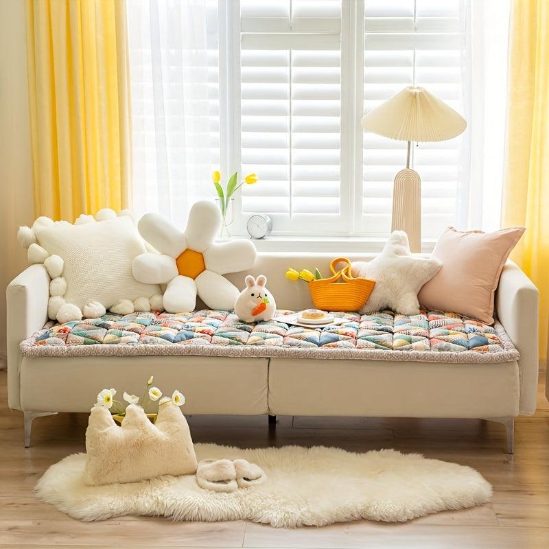 Boho Sofa Cover, Handmade Thickened Non-Slip Slipcover for Home
