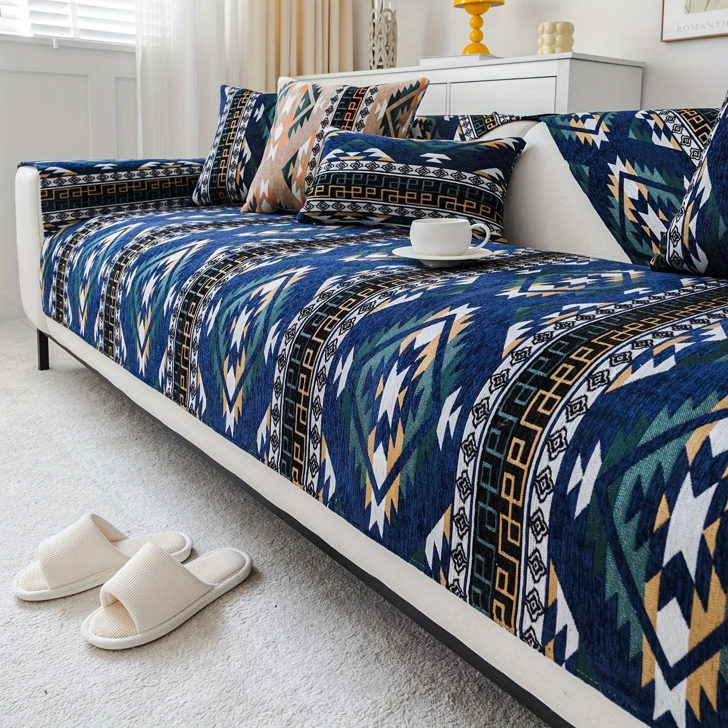 Linen Couch Slipcover | Boho Dog Proof Couch Slipcovers for All-Season