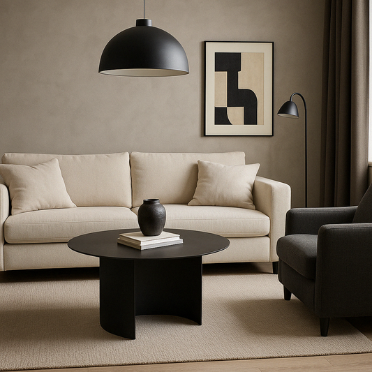 Industrial Round Low Side Metal Table/Minimal Design