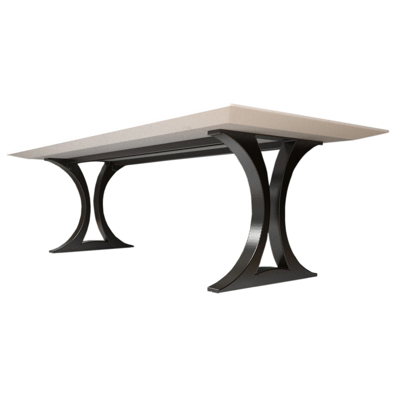 Modern Metal Dining Table Base for Heavy Table Tops Matte Black