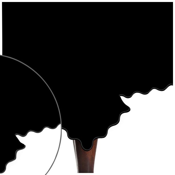 Scallop Embroidery Sateen Cotton Solid Table Cloth - Black