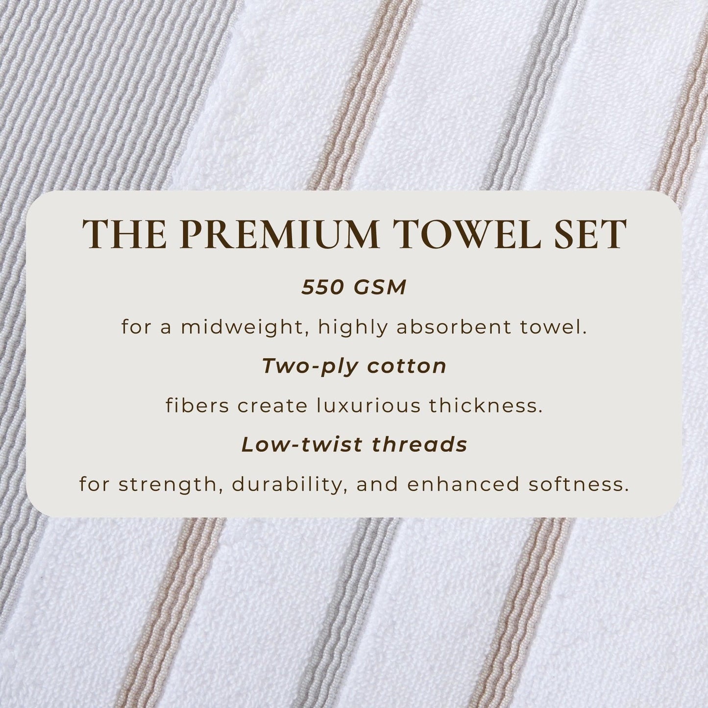 Decorative Cotton Stripe Bath Towel Set - Noelle Collection