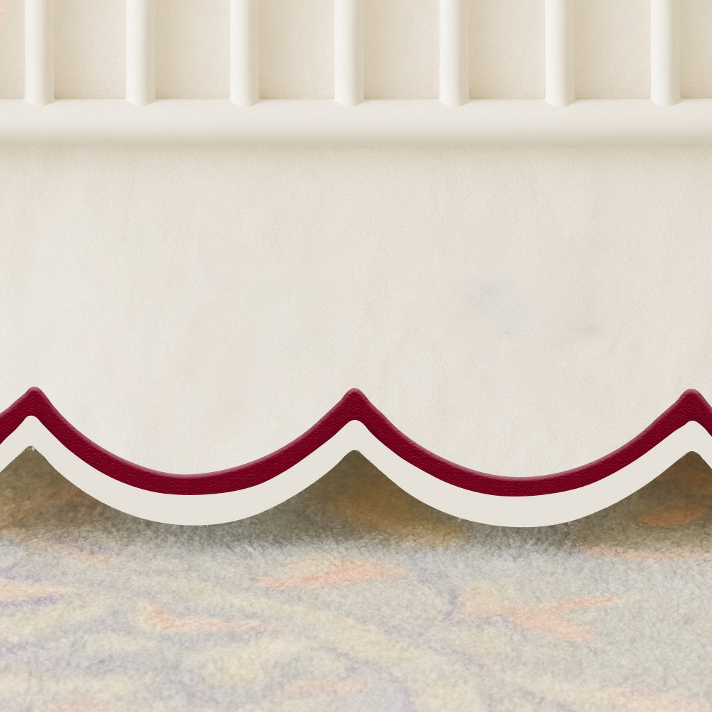 Scallop Embroidery Cotton Crib Skirt