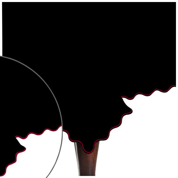 Scallop Embroidery Sateen Cotton Solid Table Cloth - Black