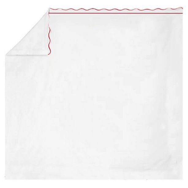 400TC Cotton Scallop Embroidery & Border Sateen Solid Sheet Set
