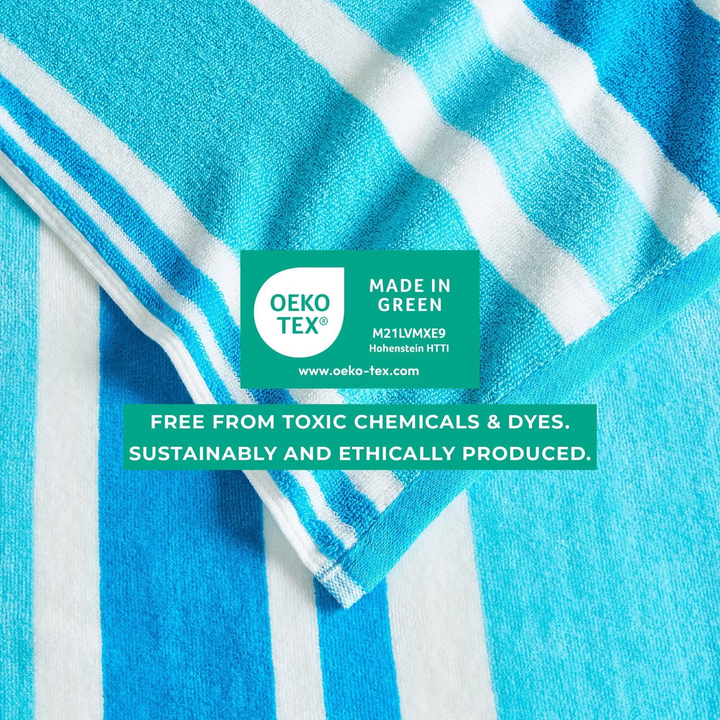 Cotton Velour Cabana Stripe Beach Towel - Novia Collection