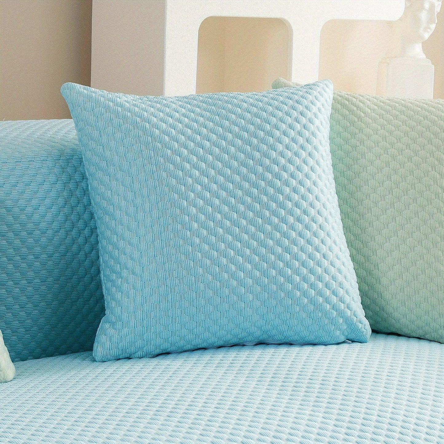 Breathable Ice Silk Light Gray Couch Cover - Cooling & Anti-Scratch