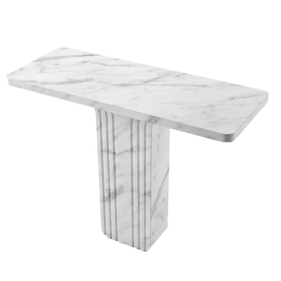 Carrara White Marble Designer Console Polished (W)15" (L)40" (H)32"