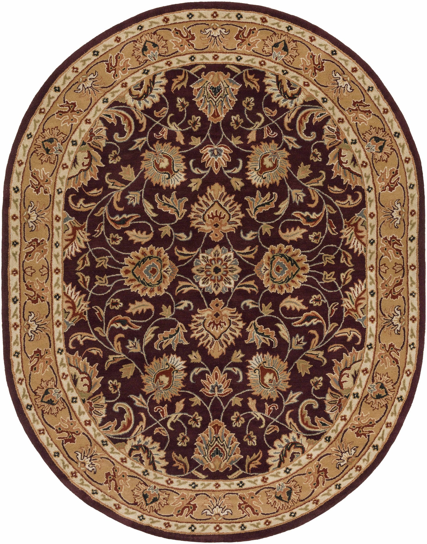 Cherryfield Burgundy 1024 Wool Area Rug