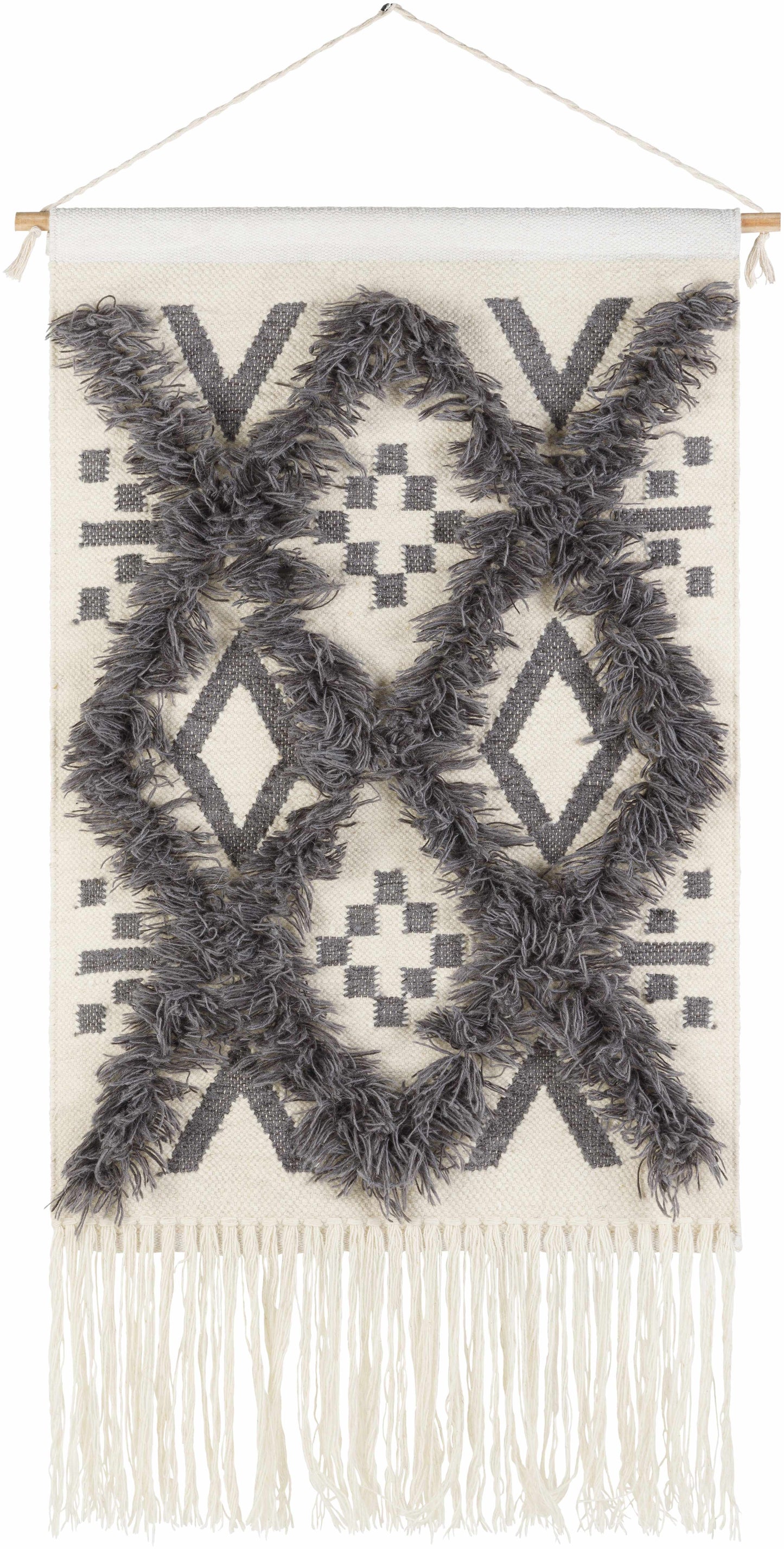 Chapelton Gray Geometric Textured Wall Hanging