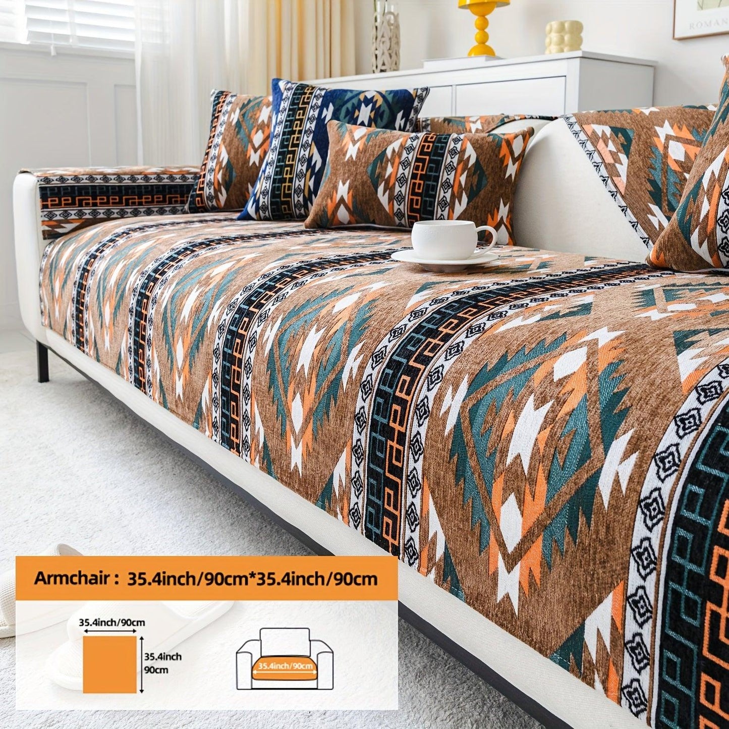 Linen Couch Slipcover | Boho Dog Proof Couch Slipcovers for All-Season