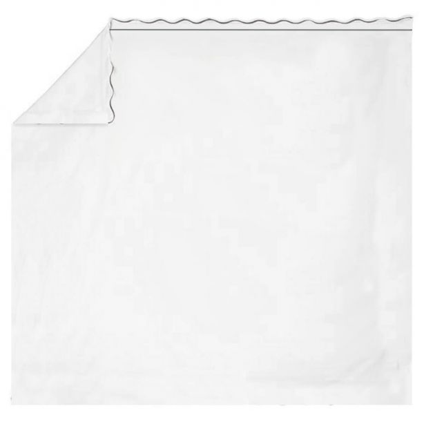 400TC Cotton Scallop Embroidery & Border Sateen Solid Sheet Set