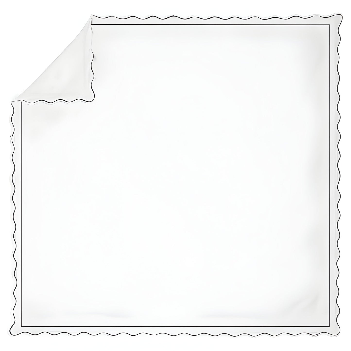 400TC Cotton Scallop Embroidery & Border Sateen Solid Duvet Cover Set