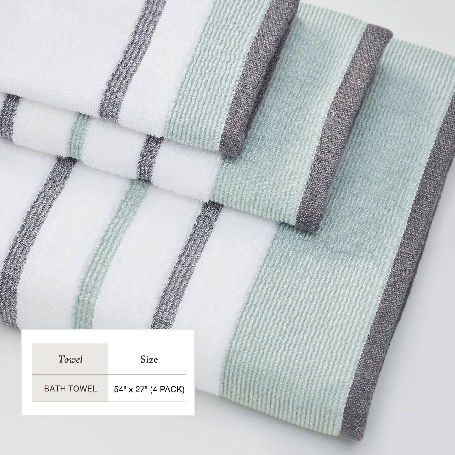 Decorative Cotton Stripe Bath Towel Set - Noelle Collection