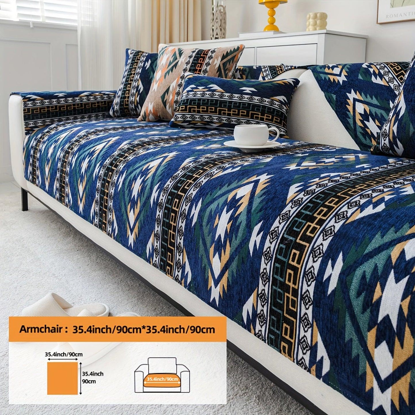 Linen Couch Slipcover | Boho Dog Proof Couch Slipcovers for All-Season