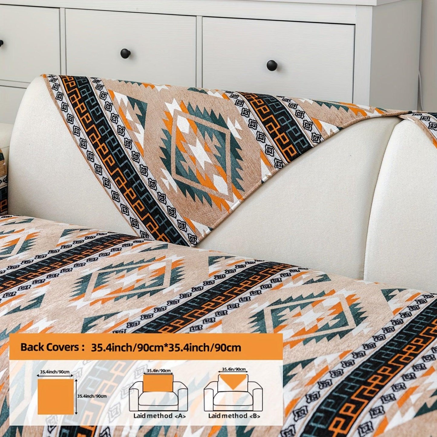 Linen Couch Slipcover | Boho Dog Proof Couch Slipcovers for All-Season