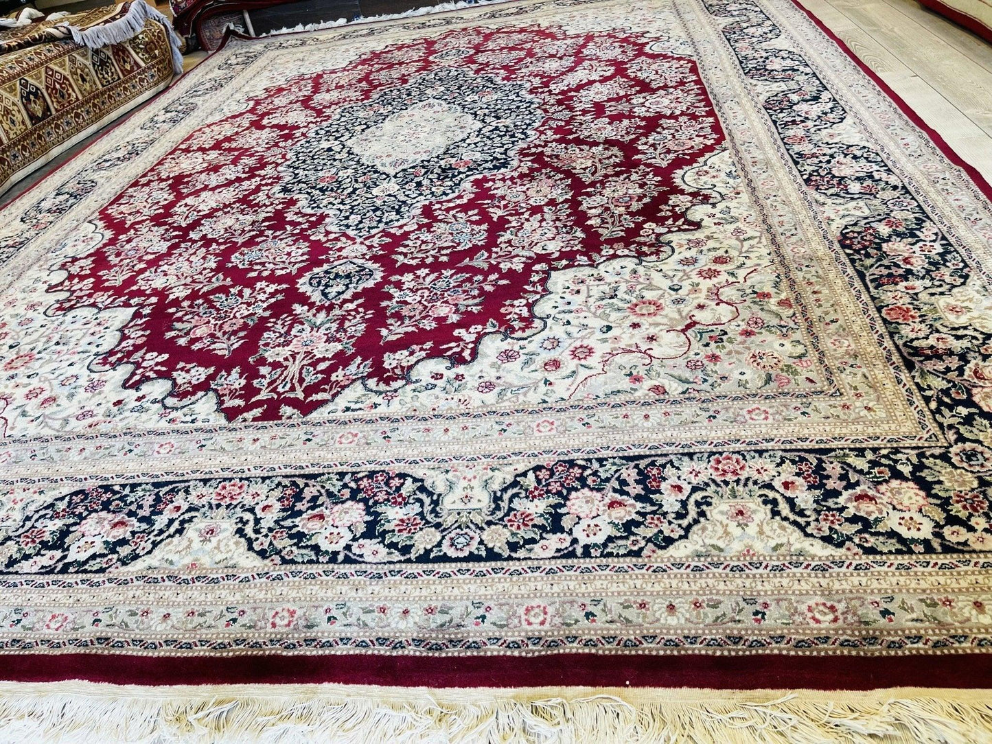 Exquisite Mint Hand-Knotted Peshawar Oriental Wool Rug – 9' x 12'