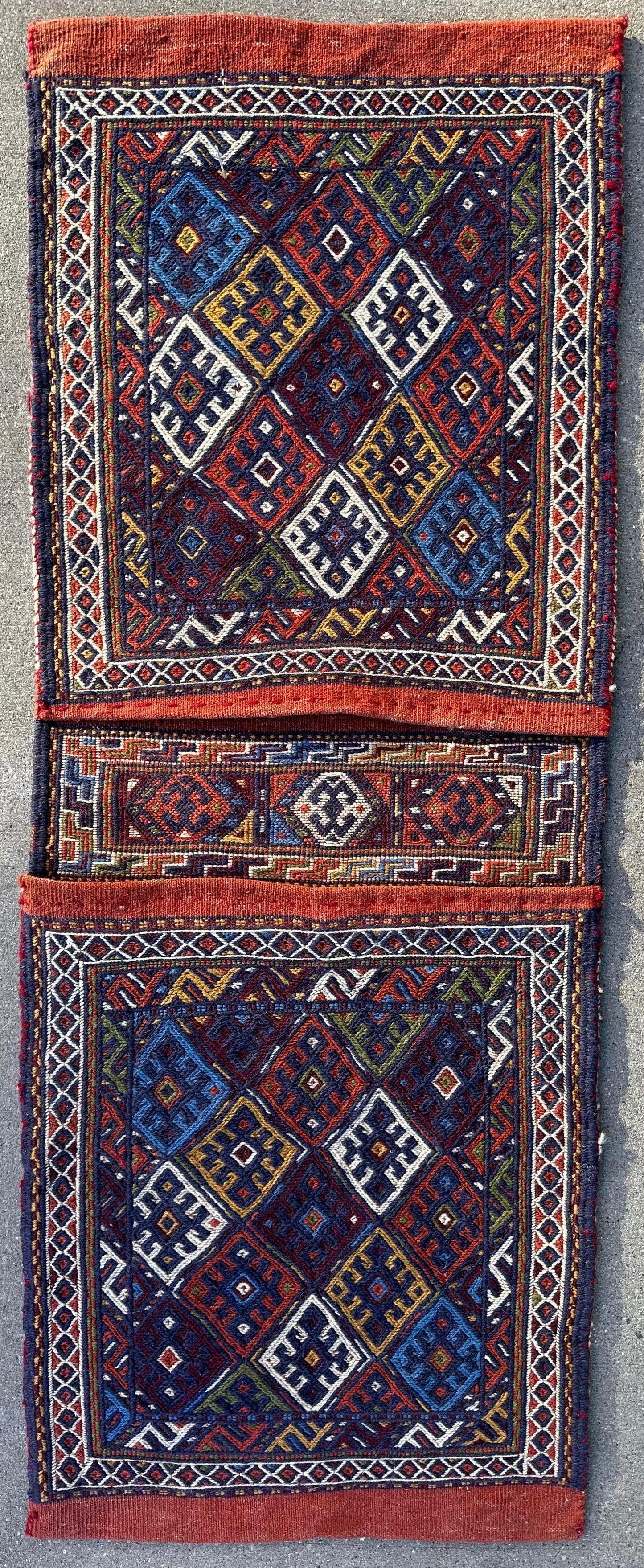 Exquisite Persian Qashqai Nomadic Vintage Khorjin ‘Saddle bag’