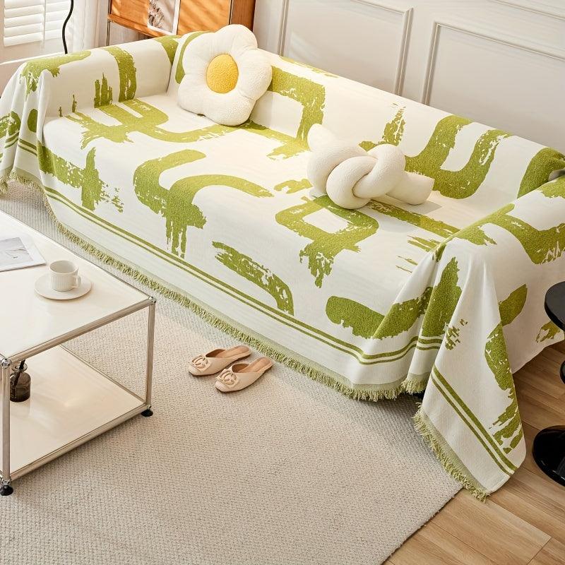 Boho Couch Cover Ultra Soft | All-Seasons Chenille Fabric |