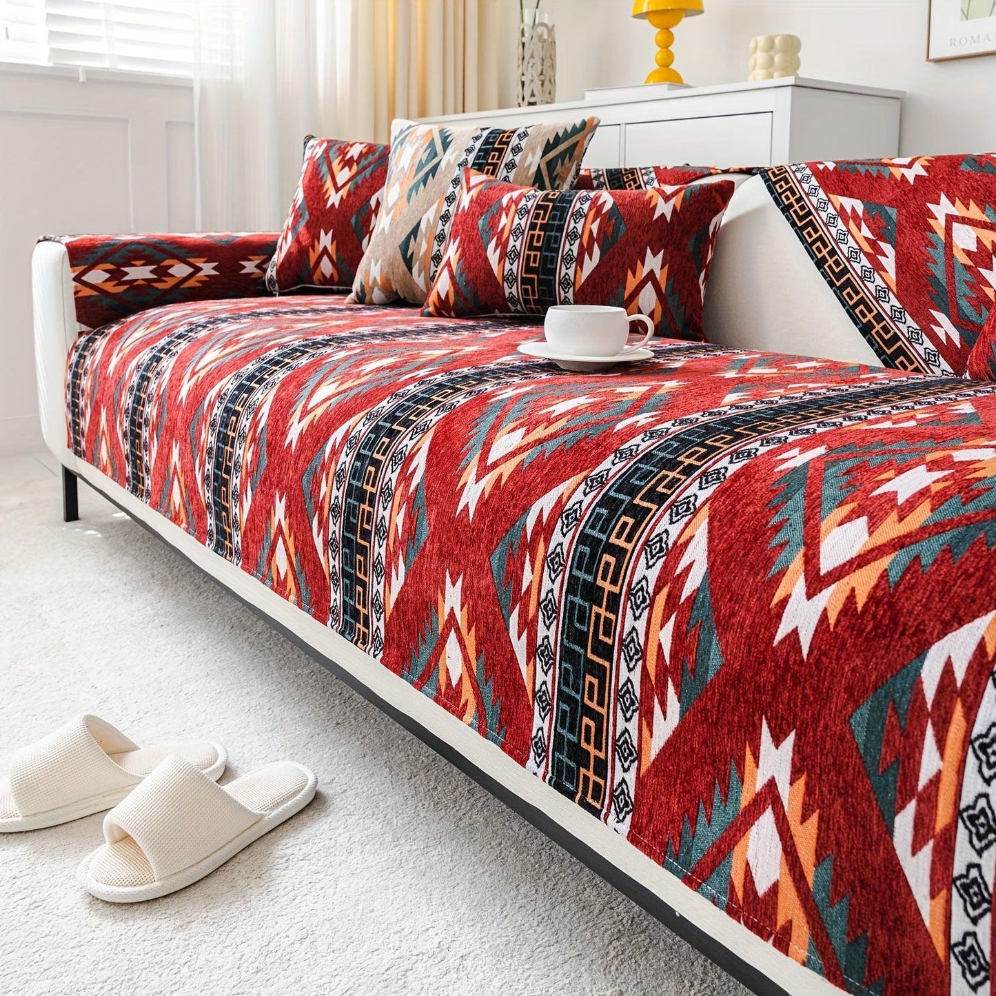 Linen Couch Slipcover | Boho Dog Proof Couch Slipcovers for All-Season