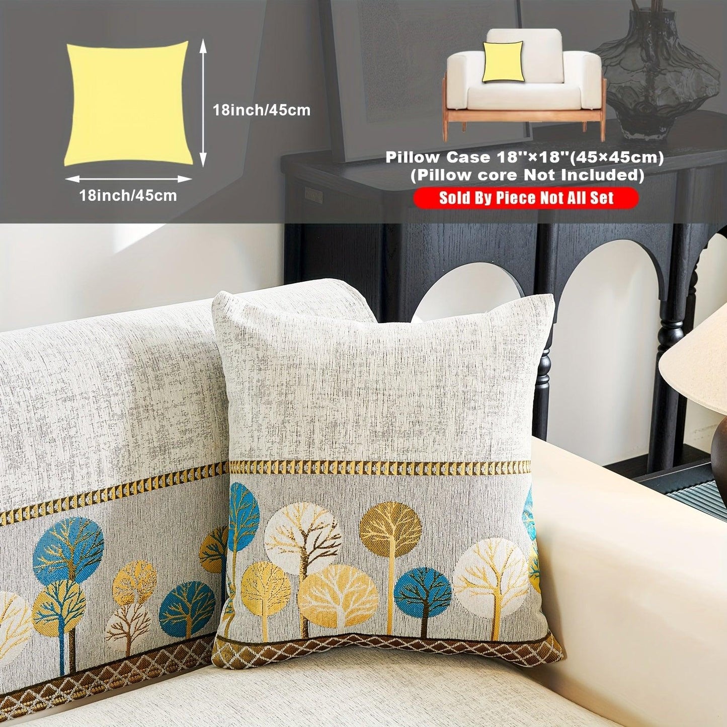 Pet Proof Couch Cover - Boho Chenille Sofa Cover with Tree Embroidery