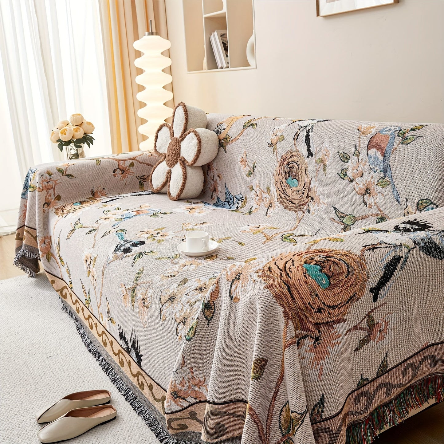 Floral Couch Cover – Heavy Duty Dog Proof & Bed Bug Resistant Sofa Protector