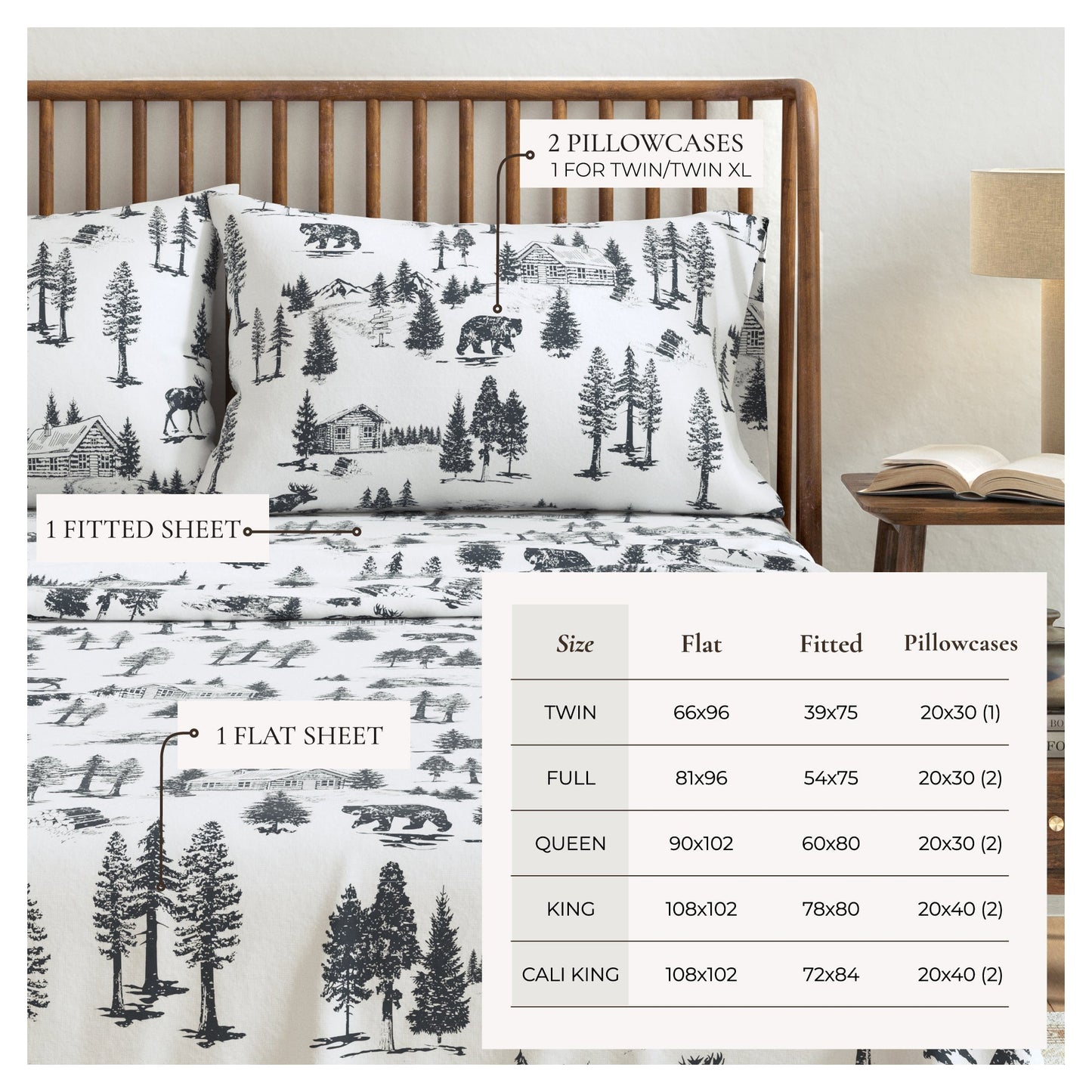 4-Piece Turkish Cotton Flannel Sheet - Lakeview Collection