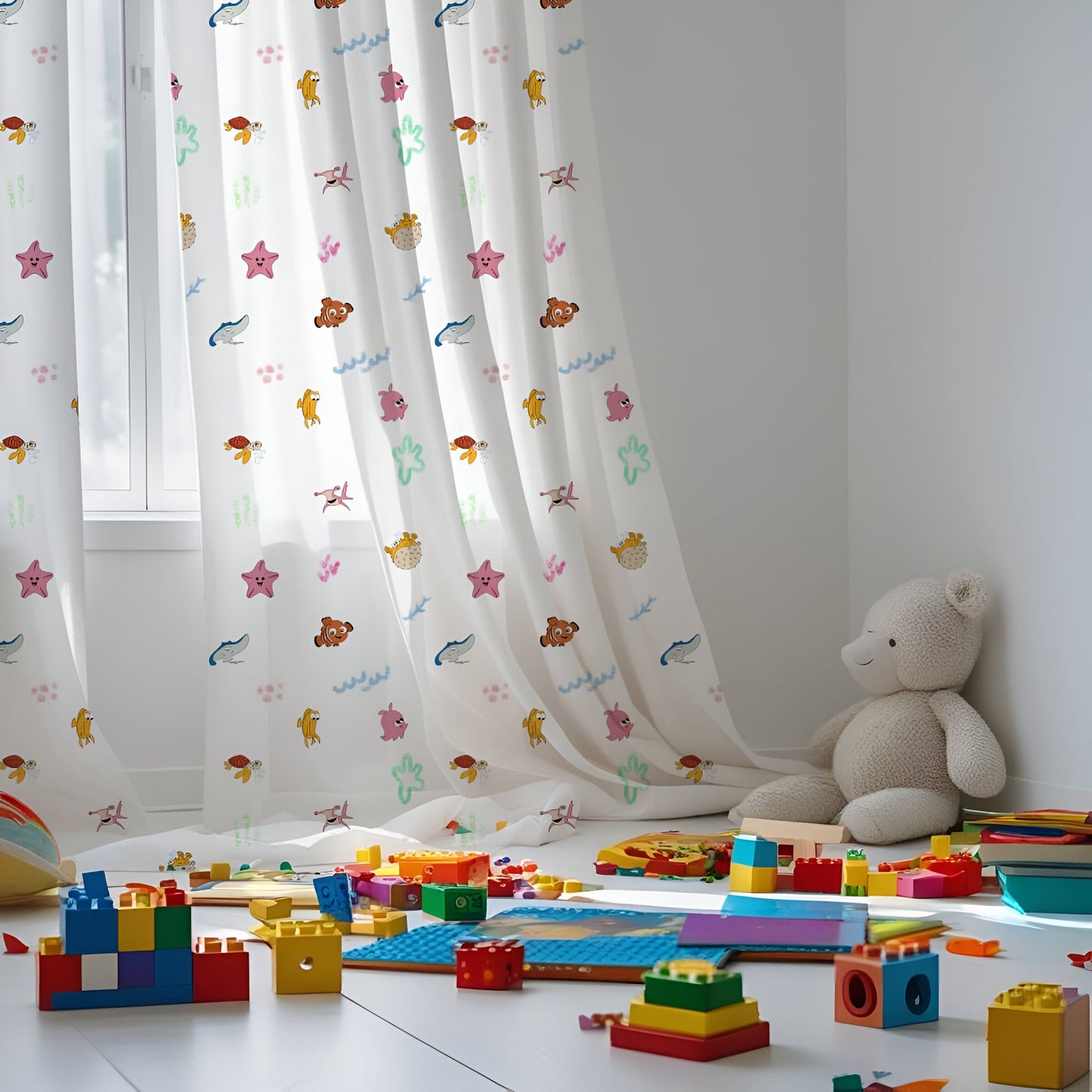 Finding Nemo Themed Baby Room Curtain