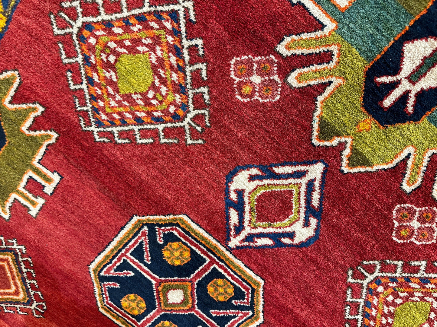 Hand-Knotted Persian Meshgin Wool Rug – 5’ x 11’ – Vintage Tribal Masterpiece