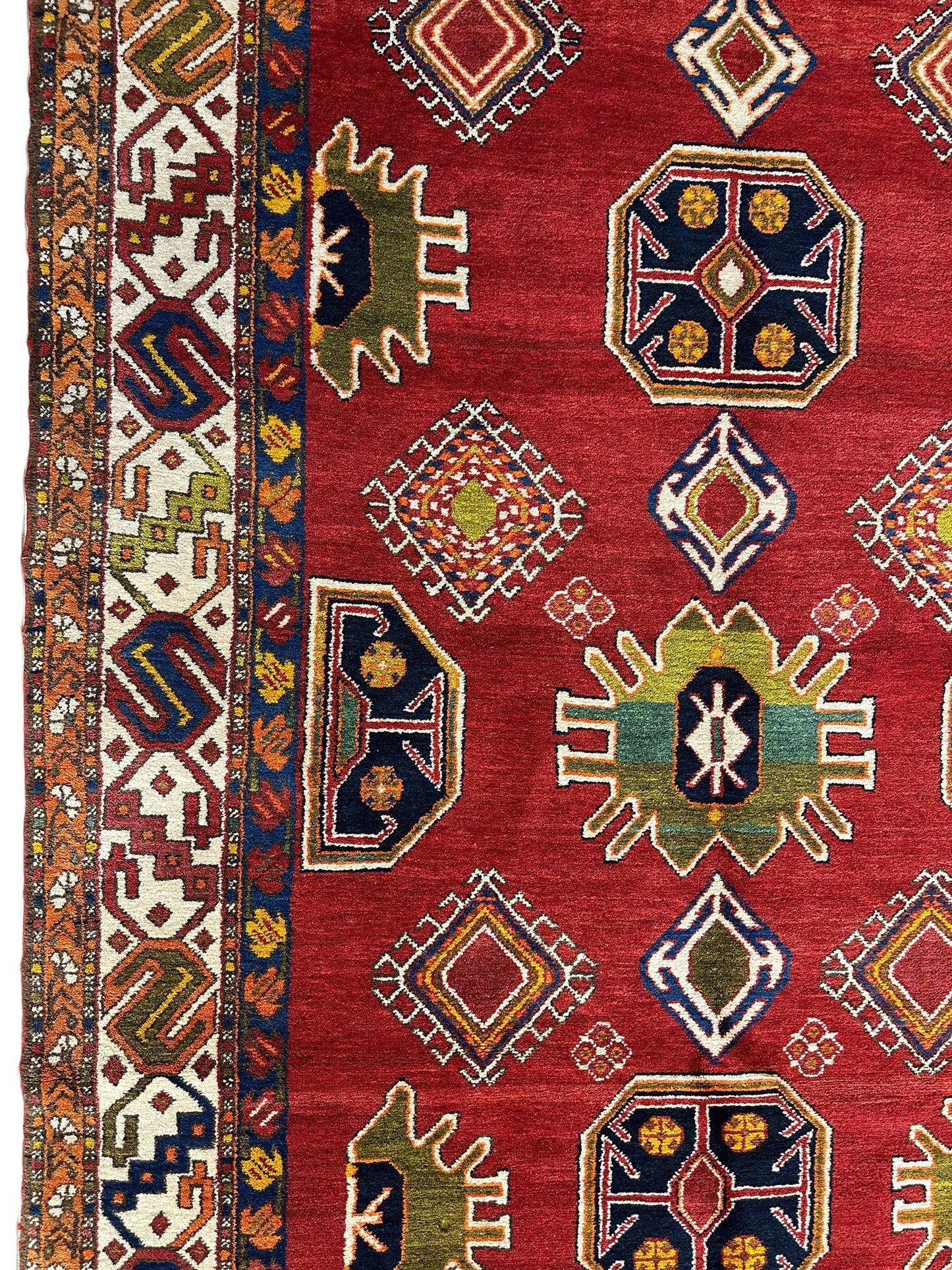 Hand-Knotted Persian Meshgin Wool Rug – 5’ x 11’ – Vintage Tribal Masterpiece