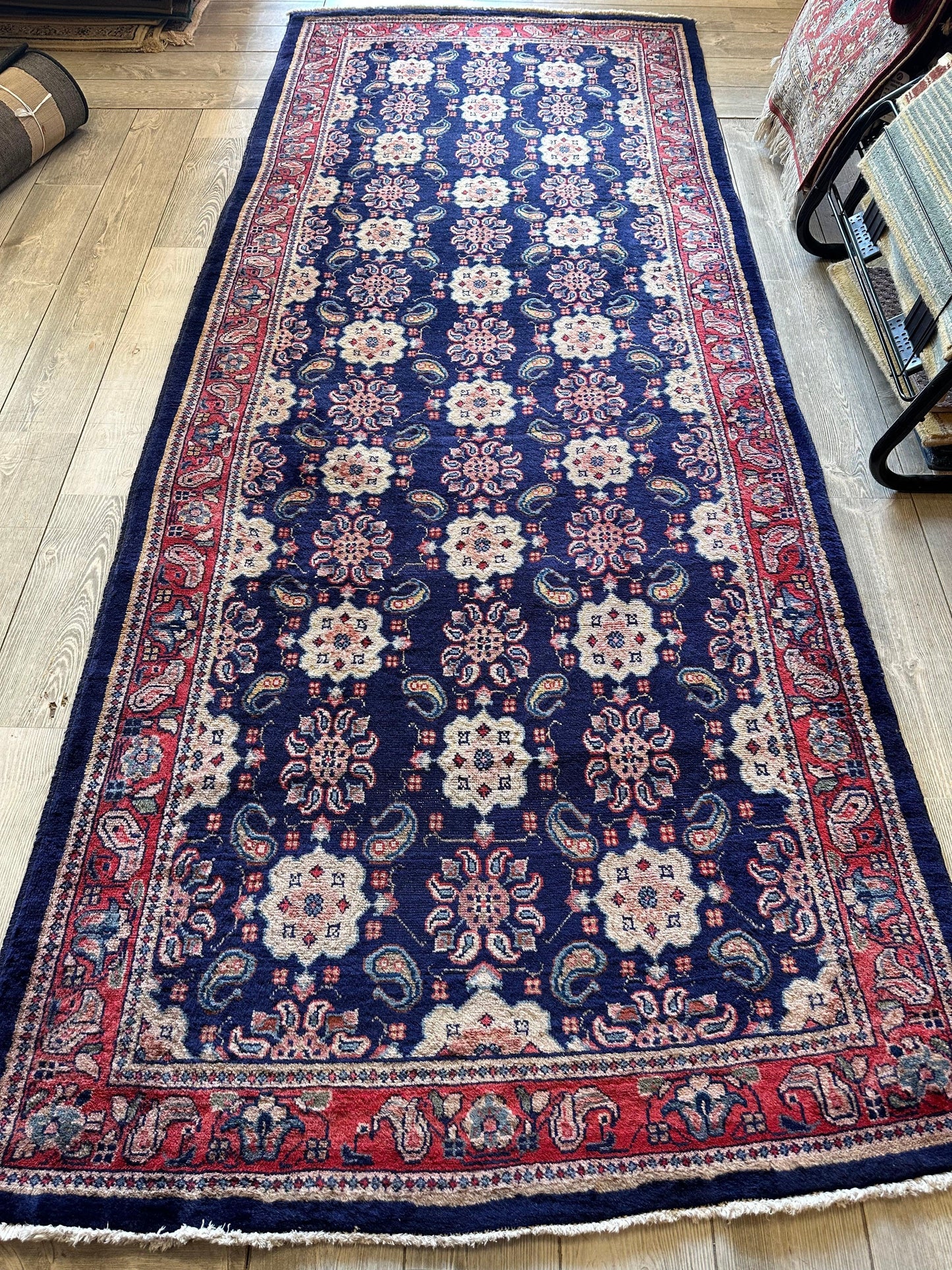 Fine Vintage Weramin Persian Runner / Area Rug 10'2'' x 4'3''
