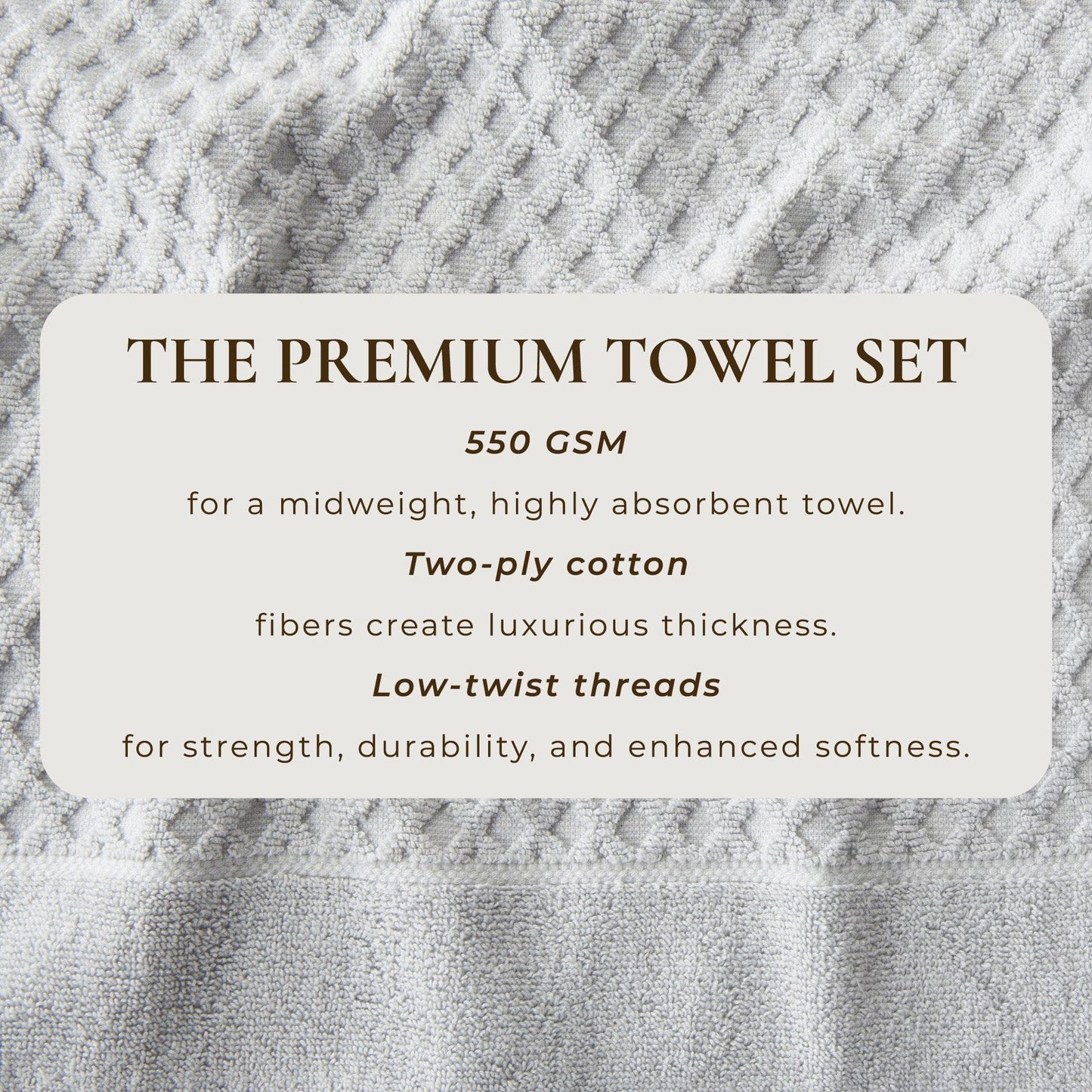 Cotton Diamond Waffle Weave Bath Towel Set - Grayson Collection