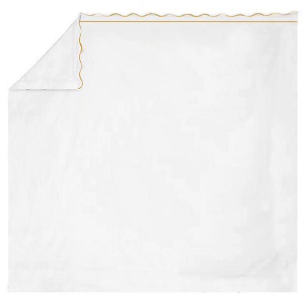 400TC Cotton Scallop Embroidery & Border Sateen Solid Sheet Set