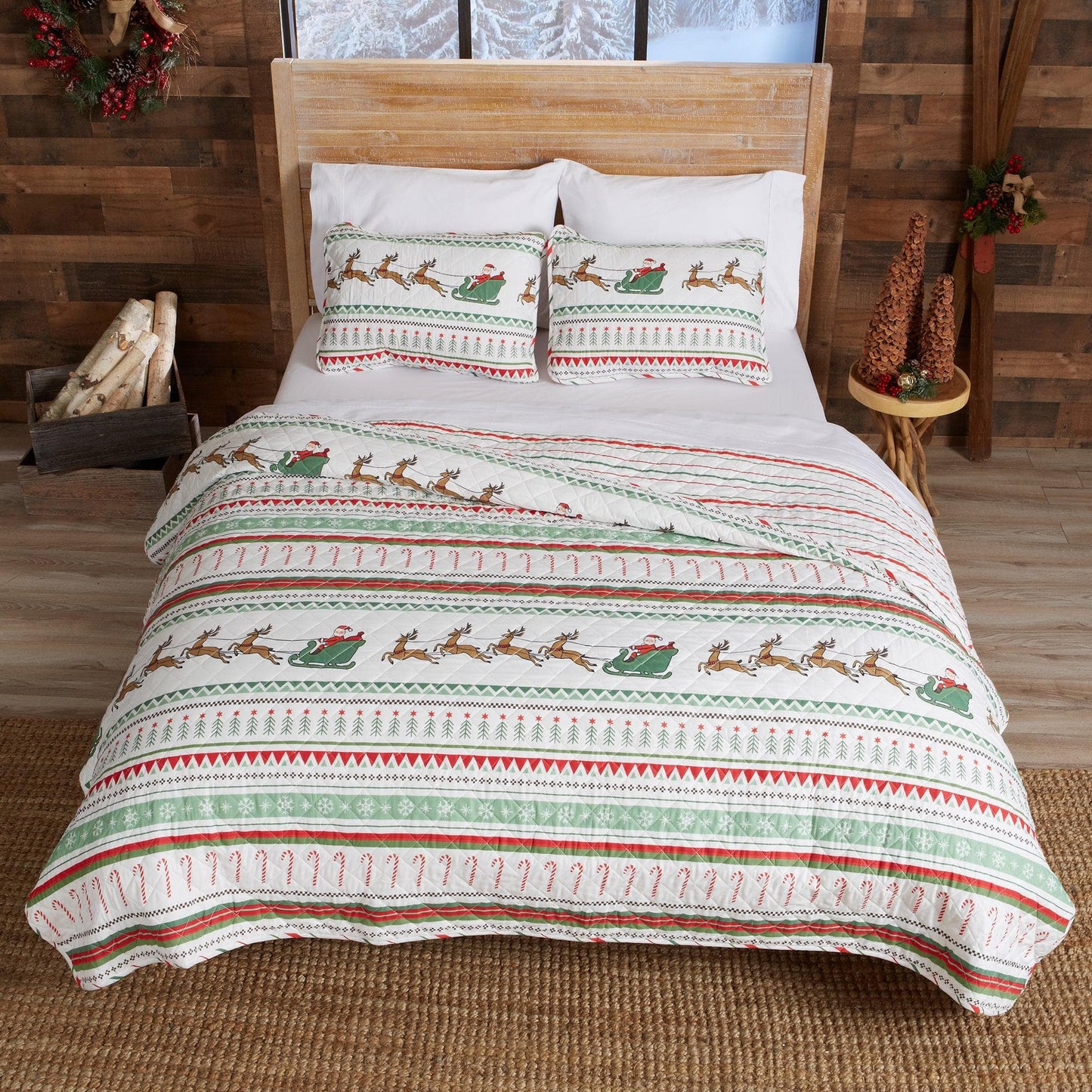 3-Piece Christmas Quilt - Festive Collection