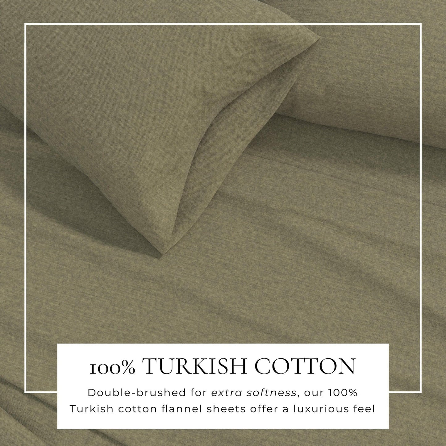 4 Piece Heathered Solid Cotton Blend Flannel Sheet Set - Anders Collection