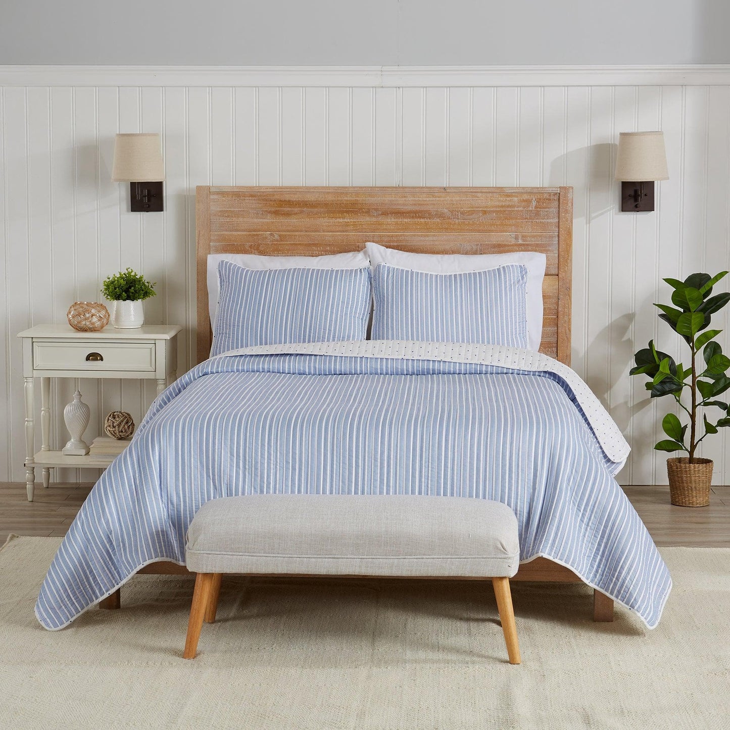 3-Piece Stripe Quilt - Marcie Collection