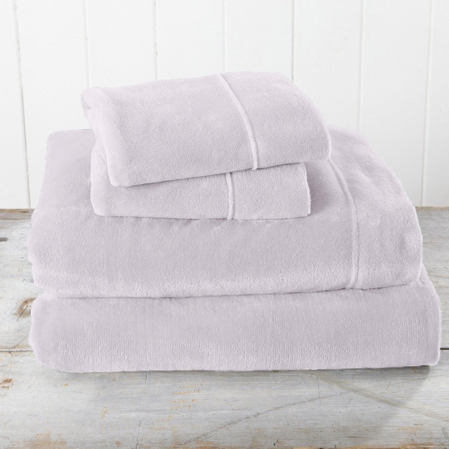 4-Piece Solid Plush Sheet - Velvet Luxe Collection