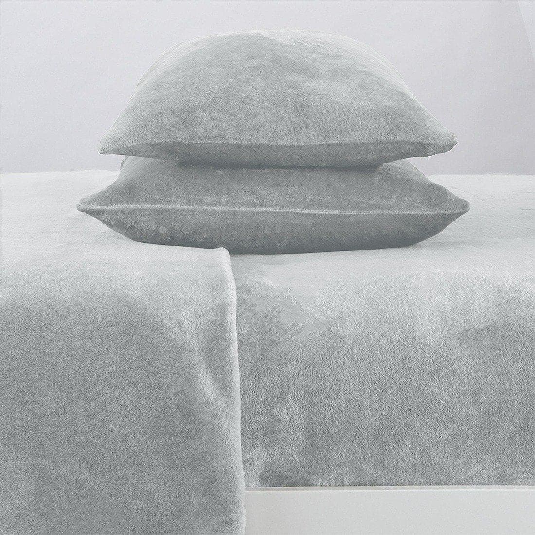 4-Piece Solid Plush Sheet - Velvet Luxe Collection