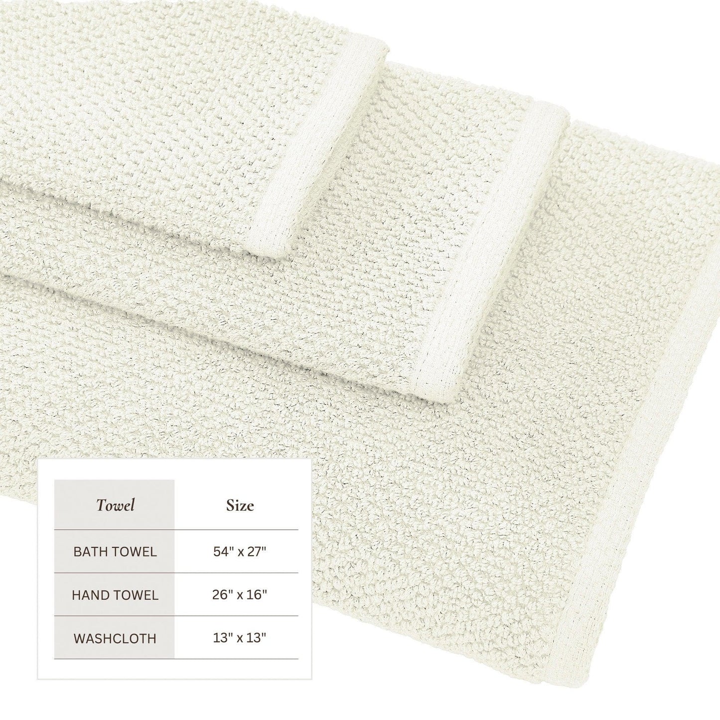 Cotton Textured Bath Towel Set - Acacia Collection