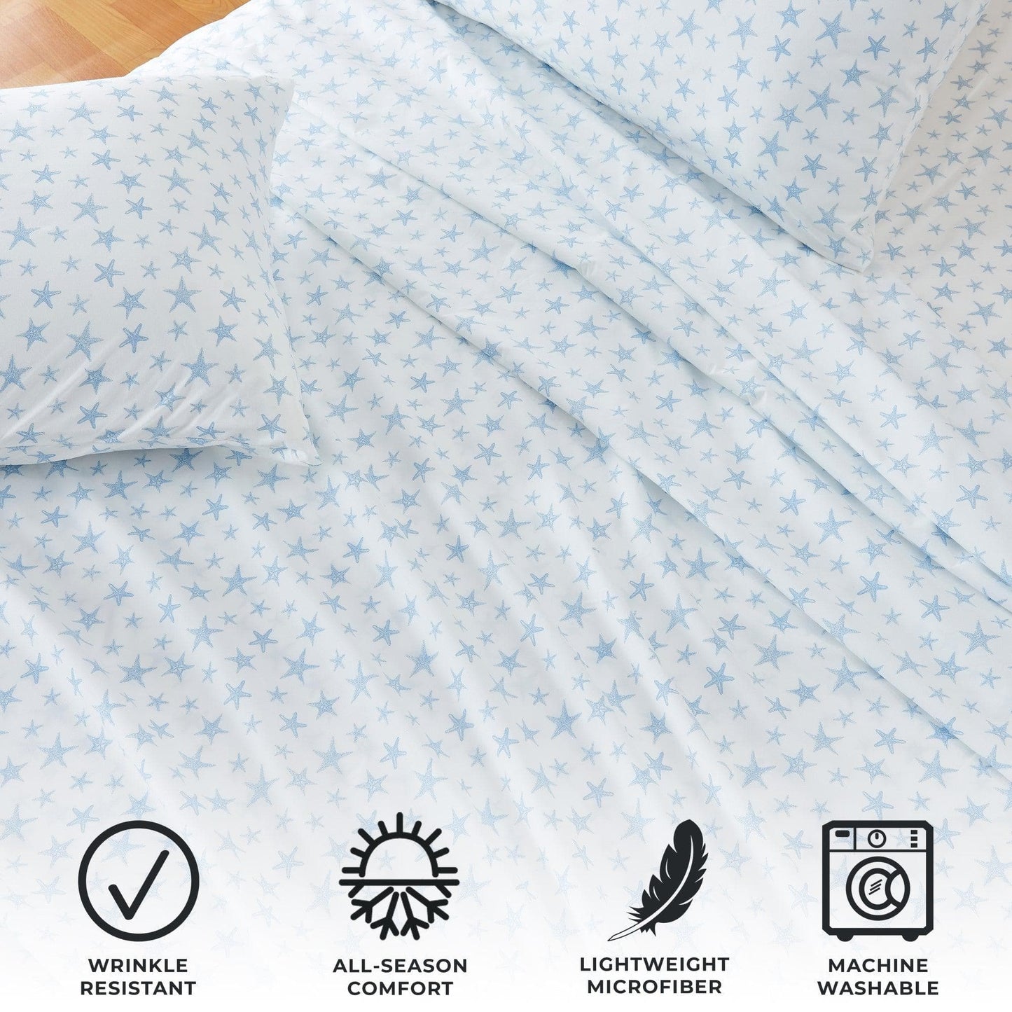 4-Piece Coastal Microfiber Sheet - Newport Collection