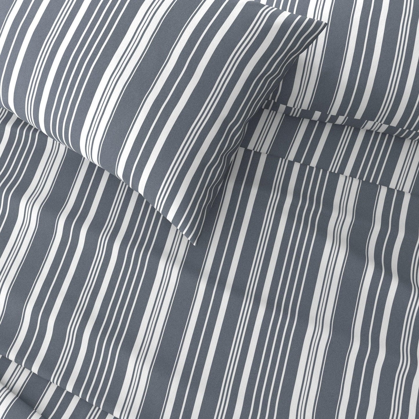 4-Piece Striped Microfiber Sheet Set - Elouise Collection