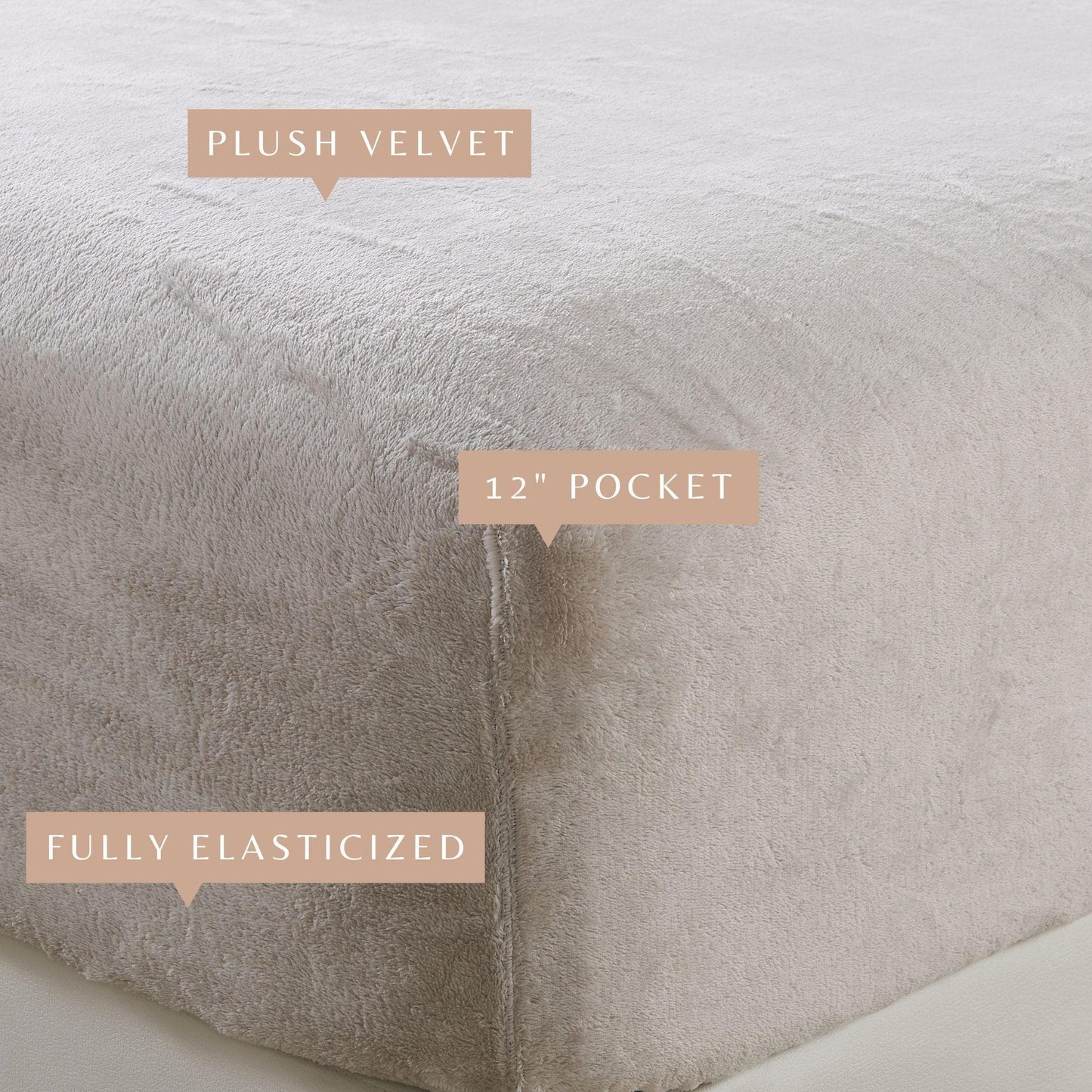 Solid Plush Fitted Sheet - Velvet Luxe Collection