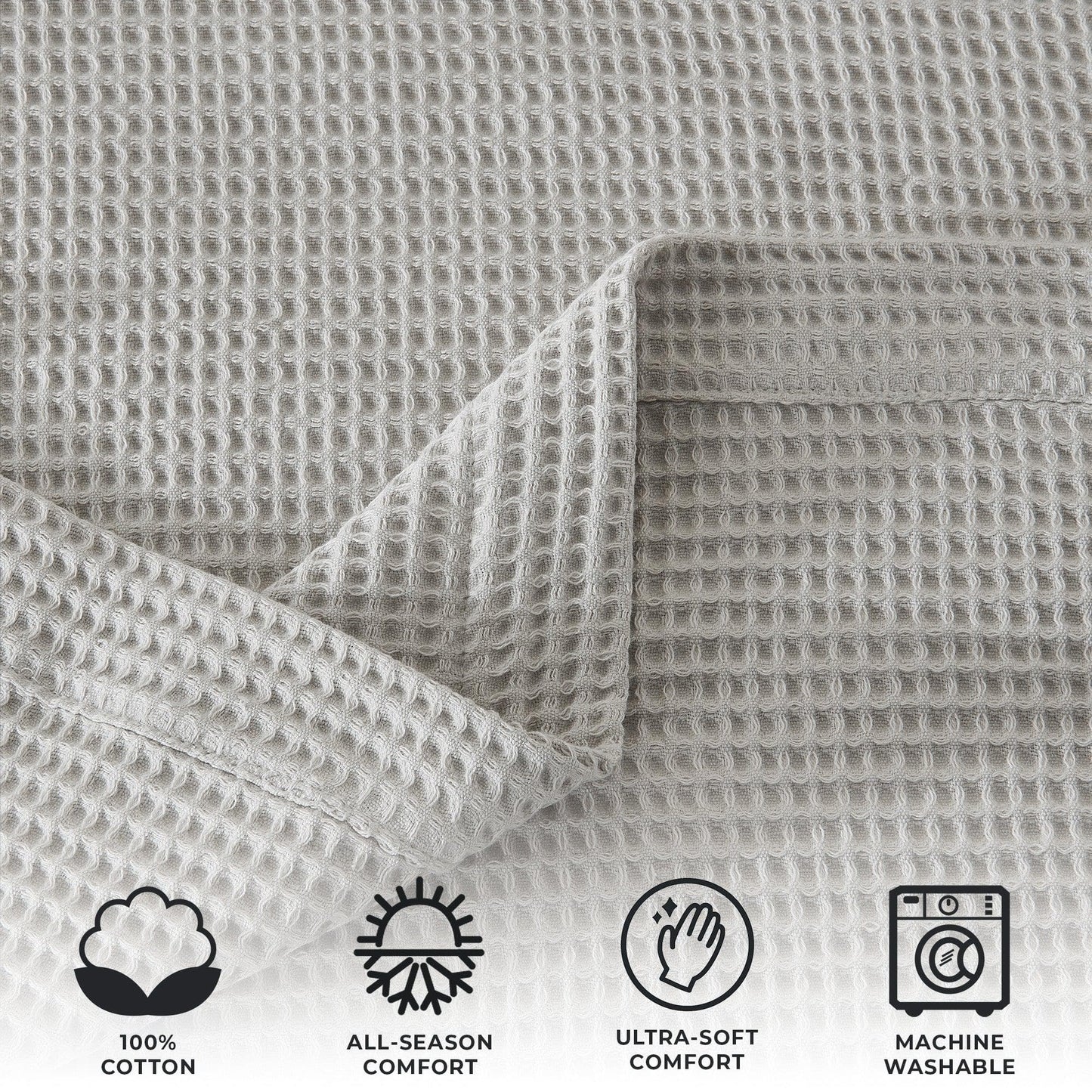 100% Cotton Waffle Weave Blanket - Mikala Collection