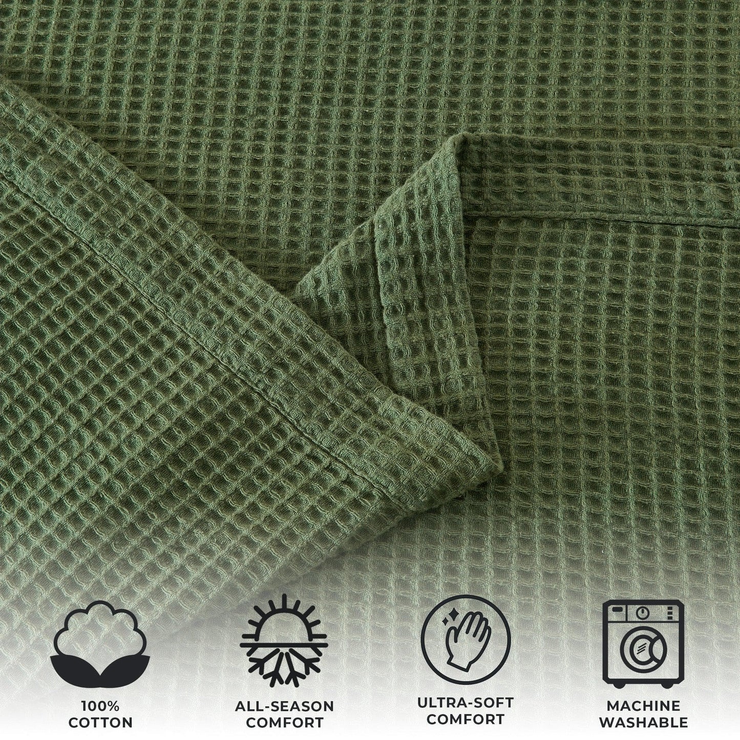 100% Cotton Waffle Weave Blanket - Mikala Collection